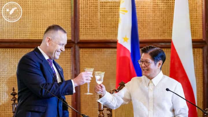 RAISING glasses, building ties Polish President Karol Nawrocki (left) and President Ferdinand Marcos Jr. share a toast during a pre-state banquet in honor of the visiting Polish leader. The two presidents agreed to strengthen Philippine-Polish relations through greater cooperation in defense and security, trade and investment, agriculture, science and technology, digital connectivity, energy, legal cooperation, tourism and people-to-people exchanges.