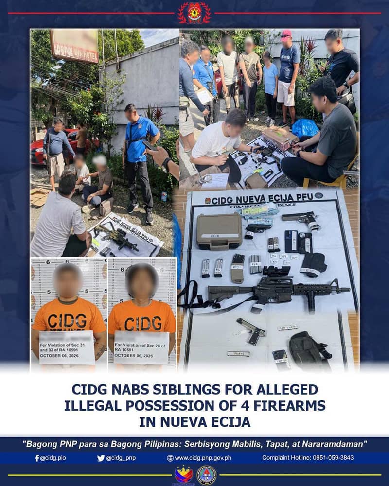 Brothers arrested for illegal possession of firearms in Nueva Ecija