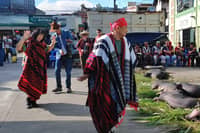 Mayor Roderick Awingan of La Trinidad, Benguet dancing the traditional "tayaw" during the opening of the celebration of the indigenous peoples month. |Aldwin Quitasol. Photo Courtesy of Dhenver Bastingo