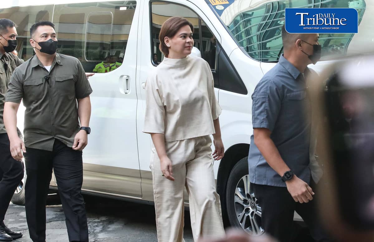 SARA DUTERTE FACES COURT OVER GRAVE THREATS CASE

Vice President Sara Duterte attends her arraignment before the Quezon City Regional Trial Court on Friday, 9 October 2026, over three counts of grave threats filed by the Department of Justice in connection with her remarks against President Ferdinand Marcos Jr. and First Lady Liza Araneta-Marcos.

Photo by Analy Labor