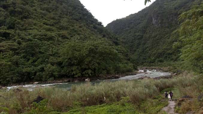 Forested river valley in the Sierra Madre.