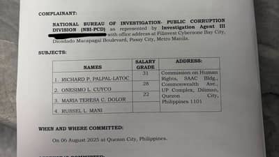 NBI files raps vs. Palpal-lotoc, 3 CHR officials