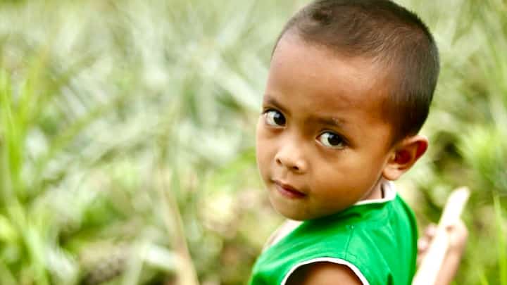 A Blaan boy in a pineapple field. Foothills of Mt. Matutum, South Cotabato.