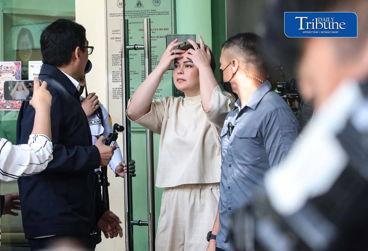 SARA DUTERTE FACES COURT OVER GRAVE THREATS CASE

Vice President Sara Duterte attends her arraignment before the Quezon City Regional Trial Court on Friday, 9 October 2026, over three counts of grave threats filed by the Department of Justice in connection with her remarks against President Ferdinand Marcos Jr. and First Lady Liza Araneta-Marcos.

Photo by Analy Labor