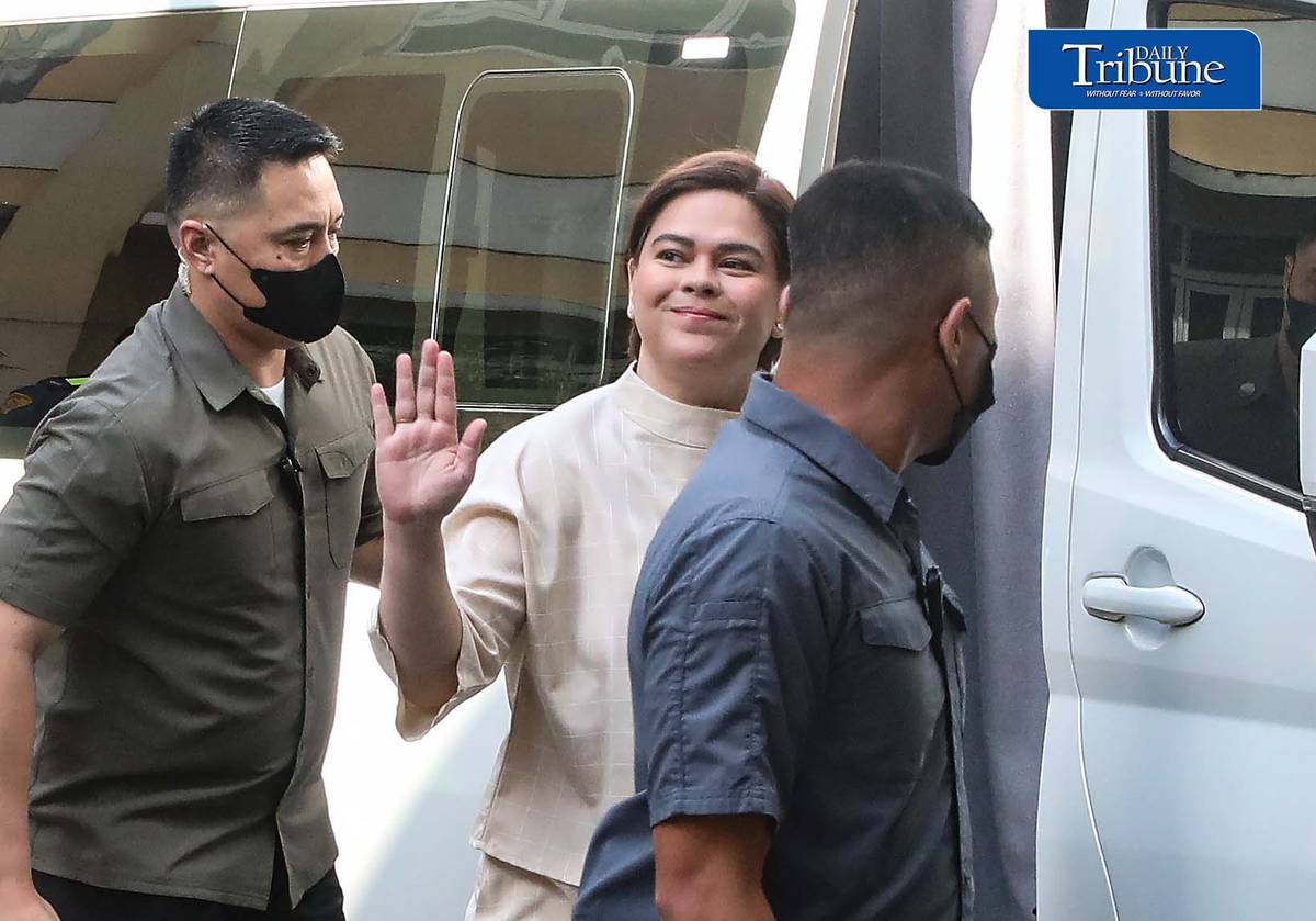 SARA DUTERTE FACES COURT OVER GRAVE THREATS CASE

Vice President Sara Duterte attends her arraignment before the Quezon City Regional Trial Court on Friday, 9 October 2026, over three counts of grave threats filed by the Department of Justice in connection with her remarks against President Ferdinand Marcos Jr. and First Lady Liza Araneta-Marcos.

Photo by Analy Labor