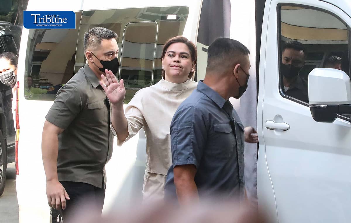 SARA DUTERTE FACES COURT OVER GRAVE THREATS CASE

Vice President Sara Duterte attends her arraignment before the Quezon City Regional Trial Court on Friday, 9 October 2026, over three counts of grave threats filed by the Department of Justice in connection with her remarks against President Ferdinand Marcos Jr. and First Lady Liza Araneta-Marcos.

Photo by Analy Labor