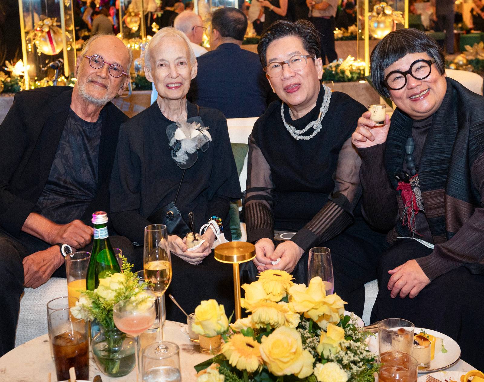 NATIONAL Artist Benedicto BENCAB Cabrera; wife Annie Sarthou; sisters Filaine Tan and Jeanne Wee of Abitare Internazionale.