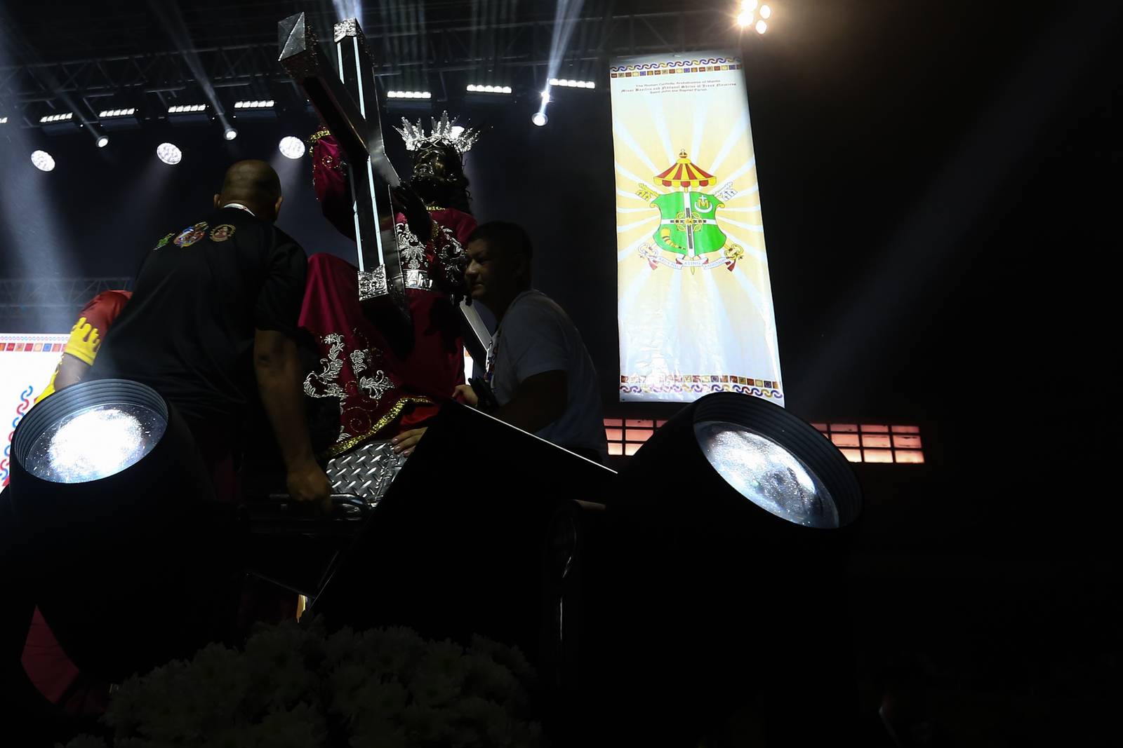 Catholic devotees of Jesus Nazareno gather for the 2nd Balangay National Conference at the Cuneta Astrodome in Pasay City on 10 October 2026. The conference brings together members of Balangays from across the country to deepen their devotion to Jesus Nazareno and strengthen their faith, unity and commitment to compassion and service to fellow devotees.