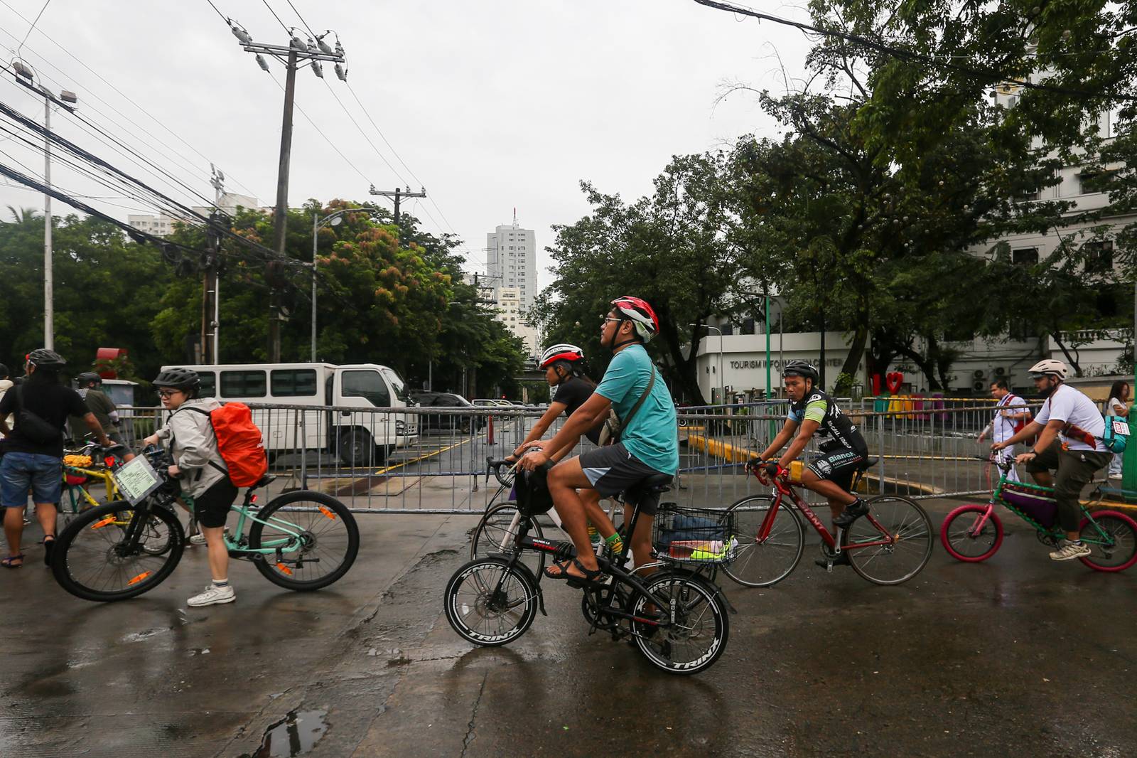 Cyclists, environmental advocates and youth organizations gather at Kartilya ng Katipunan in Manila on 11 October 2026, marking the end of their 17-kilometer “Padyak Kontra Pax Silica” protest ride. The group warned that the US-led initiative threatens the environment, risks displacing Indigenous communities and undermines national sovereignty.