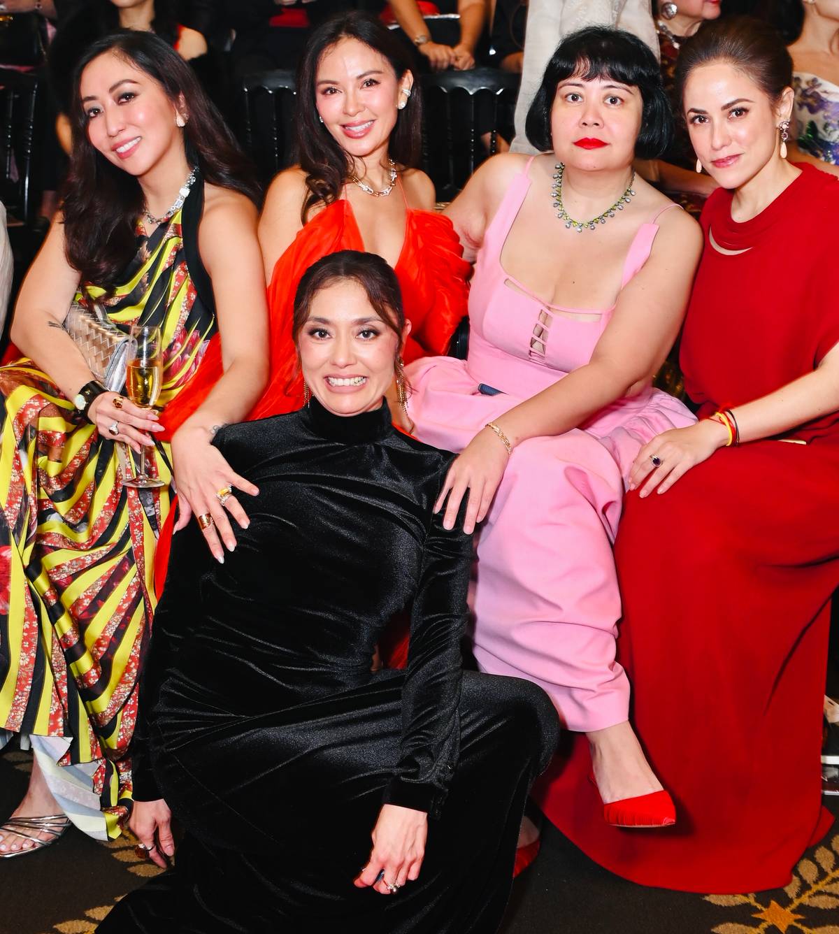PIE Alvarez, Wendy Puyat, Bea Ledesma, Sandra Soriano and Dina Tantoco (center, seated in black).