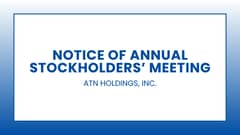 Notice of Annual Stockholders' Meeting: ATN Holdings, Inc.