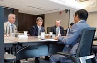 President Ferdinand Marcos Jr. met with Ayala Corporation's Jaime Augusto de Ayala and officials of Mitsubishi Corporation in Singapore on Sunday.