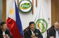 PHILIPPINE Drug Enforcement Agency director general Isagani Nerez (center) details the seizure of 521 kilograms of suspected shabu intercepted aboard a chartered private jet in Laos that was bound for the Philippines. Authorities arrested 13 individuals during the operation, including a Filipino national.
