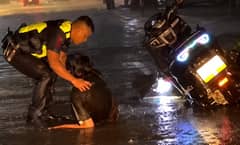 Zamboanga cops rush injured rider to hospital amid heavy rain