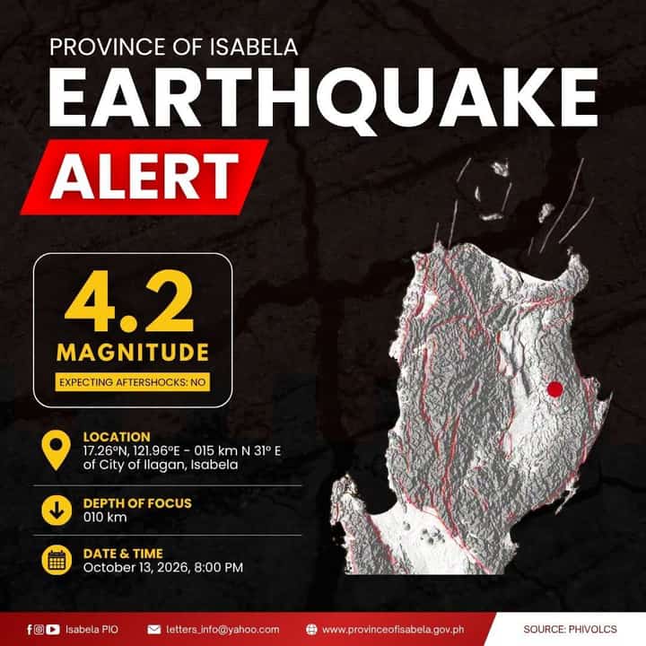 4.2 magnitude shake jolts Isabela