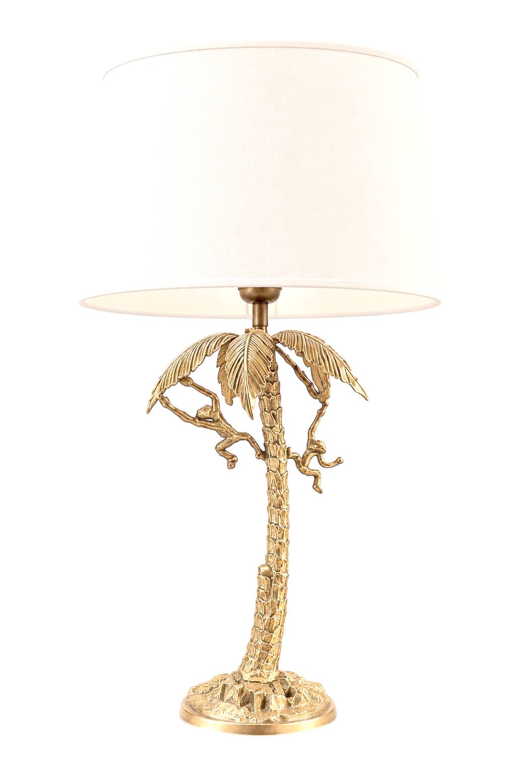 BRONZE table lamp coconut tree and monkey design.