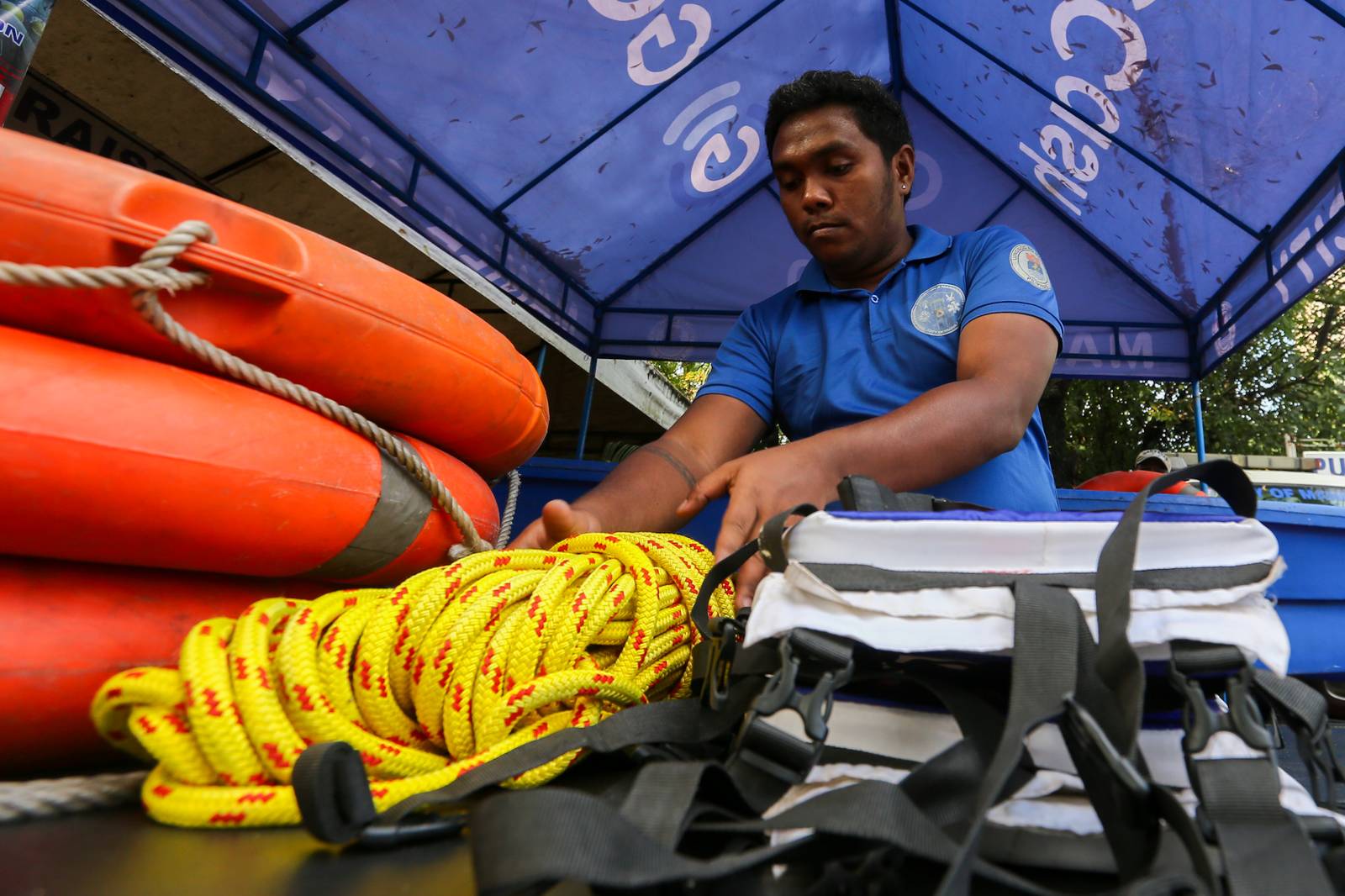 Personnel from the Manila Disaster Risk Reduction Management Office prepare their equipment at their headquarters along Quirino Avenue on 13 October 2026, in celebration of the International Day of Disaster Risk Reduction. Designated by the United Nations and observed annually on 13 October, the day promotes a global culture of disaster prevention and preparedness, highlighting the importance of reducing risks, strengthening resilience, and equipping communities with the knowledge and resources to better withstand disasters.