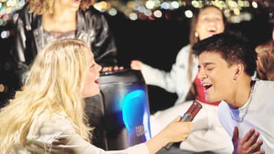 TURN any JBL speaker into your own karaoke setup with the JBL EasySing Mic
Series, featuring AI-powered vocal removal.