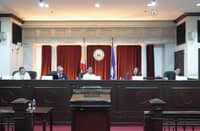Judicial and Bar Council members led by Justice Secretary Frederick Vida on the second day of the panel interview of the candidates for the position of Supreme Court Associate Justice vice Associate Justice Amy C. Lazaro-Javier.