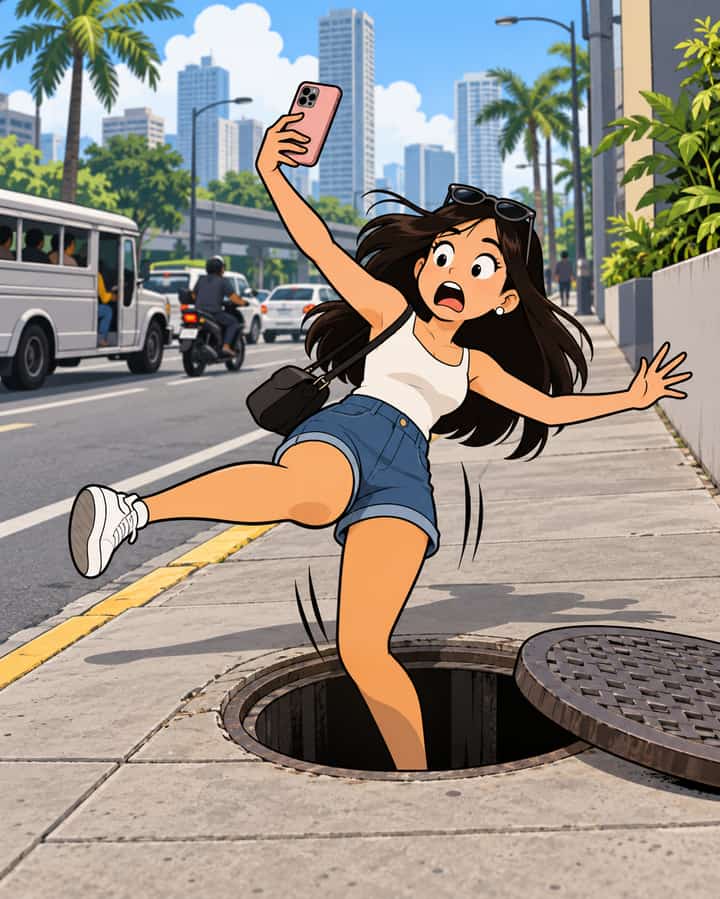 Woman taking selfie fell into open manhole in CDO