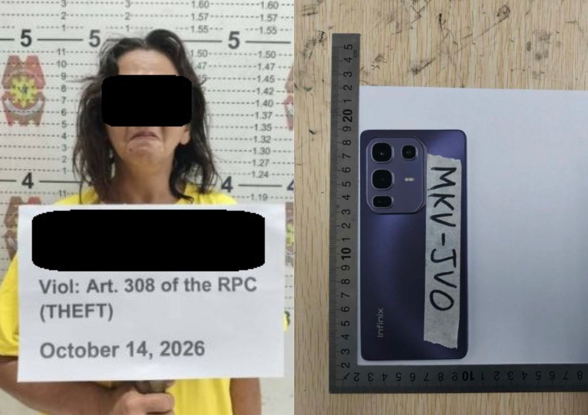 Theft suspect nabbed in QC follow-up operation, retired police' cellphone recovered 