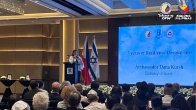ISRAELI Ambassador Dana Kursh joins bereaved families during a memorial service titled ‘3 Years of Resilience Despite Loss’ at the Ascott Hotel in Bonifacio Global City.