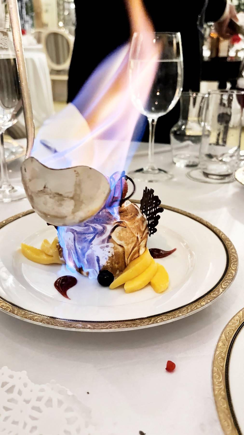 A CLASSIC dessert with a touch of drama, Baked Alaska is flambéed tableside for a sweet and memorable finish.
