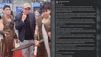 Makoy Pare apologizes after “Machong Chismisan” drew backlash over co-host Tito P’s “walang kuwenta” remark about Josh Aquino, the eldest son of Kris Aquino.