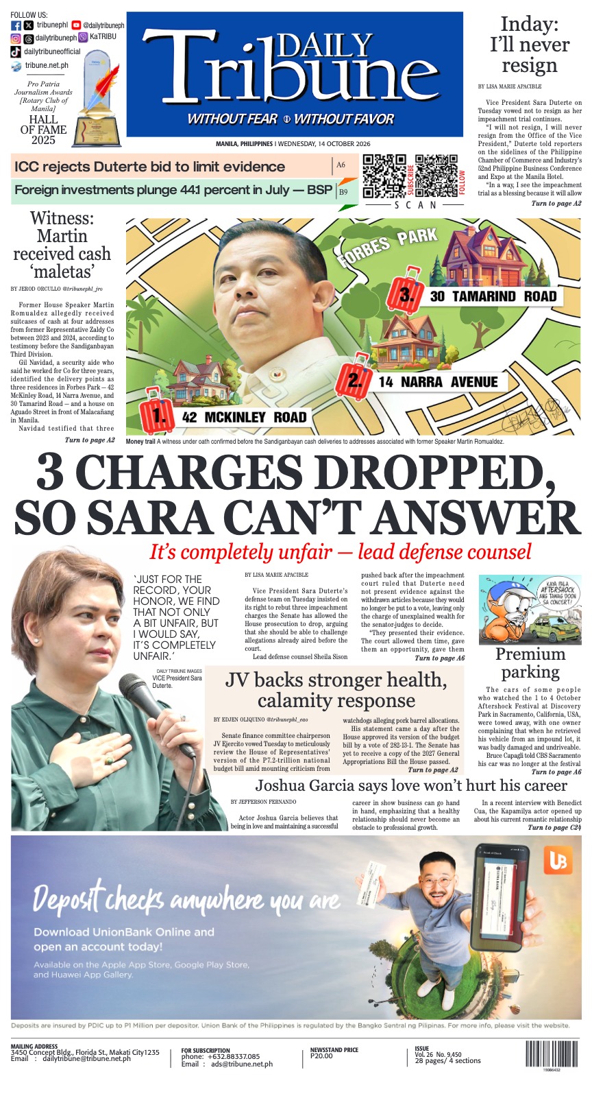 Daily Tribune — 14 October 2026