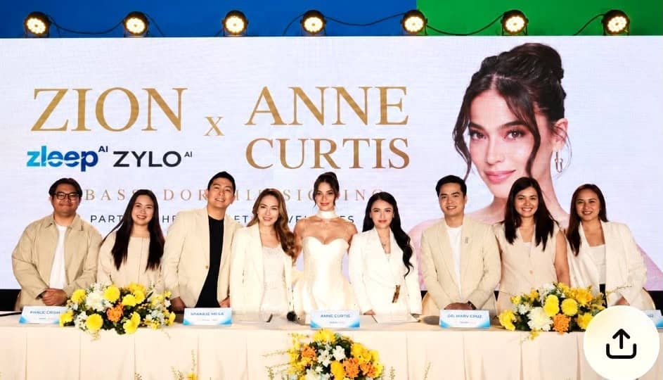 Francis Kalayaan Vidanes alongside Anne Curtis and the Zion PH Team at the contract signing ceremony.