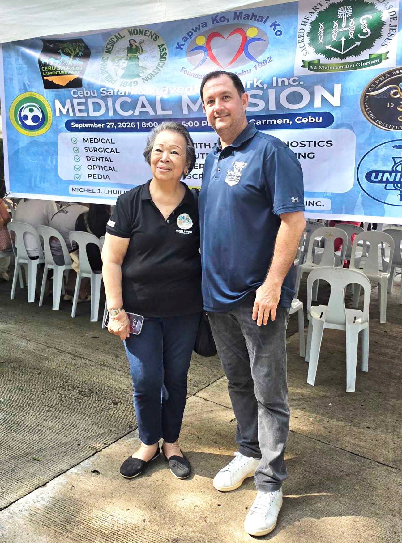 DR. Vivina Chiu, national president of PMWA with Eduard Loop, Cebu Safari and Adventure Park, COO.