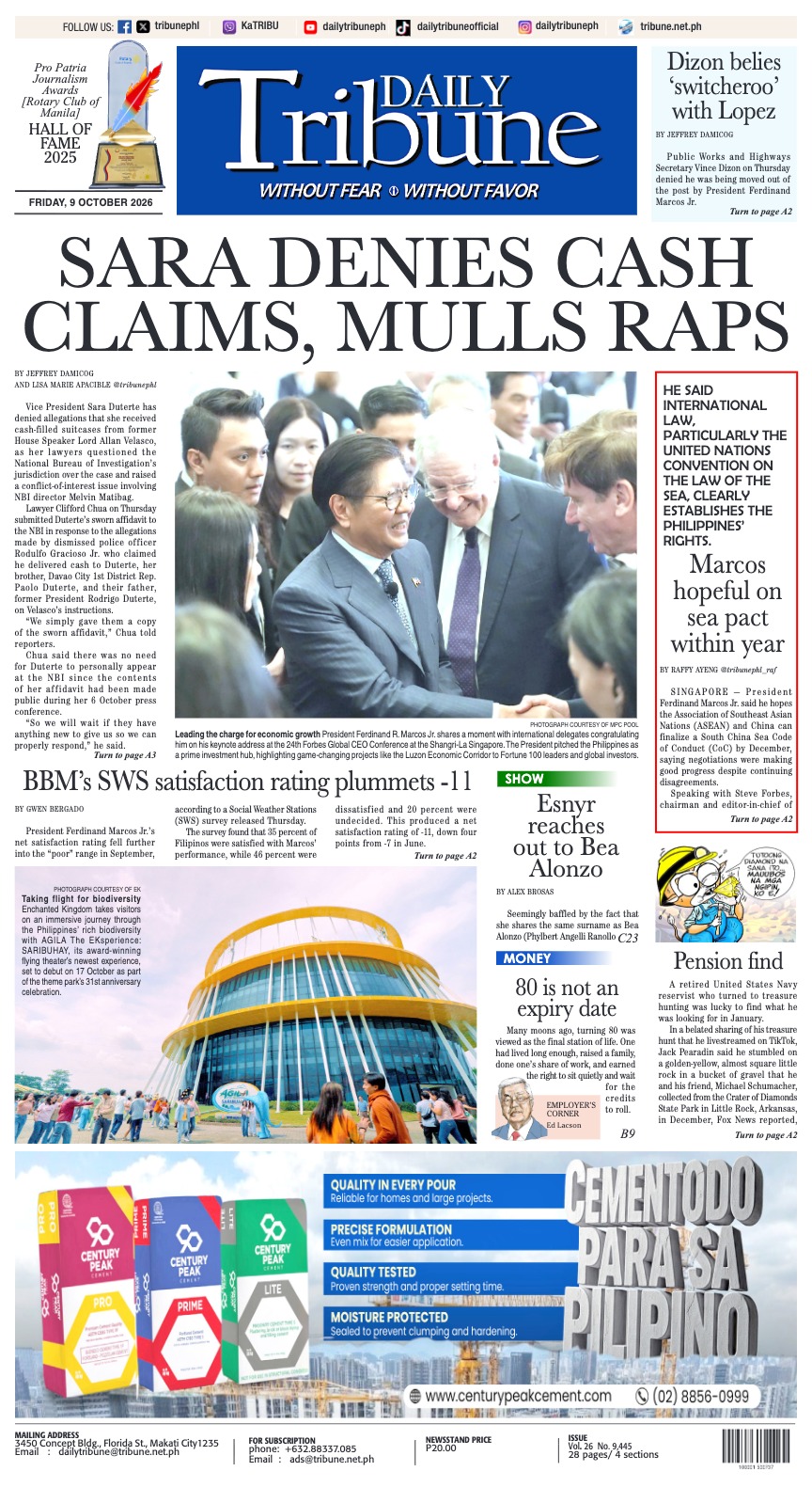 Daily Tribune — 09 October 2026