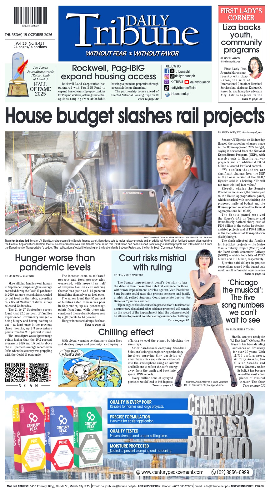 Daily Tribune — 15 October 2026