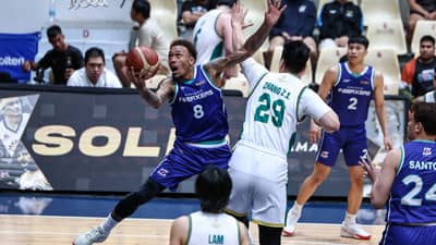 Calvin Abueva lends a hand in Converge’s 162-108 win over Macau on Friday in the PBA Governors’ Cup at the Ynares Center-Antipolo.