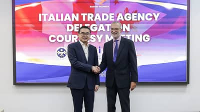 Finance Secretary Frederick Go and Italian Ambassador to the Philippines Davide Giglio