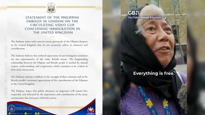 Philippine embassy pushes back against viral UK news clip on Filipinos