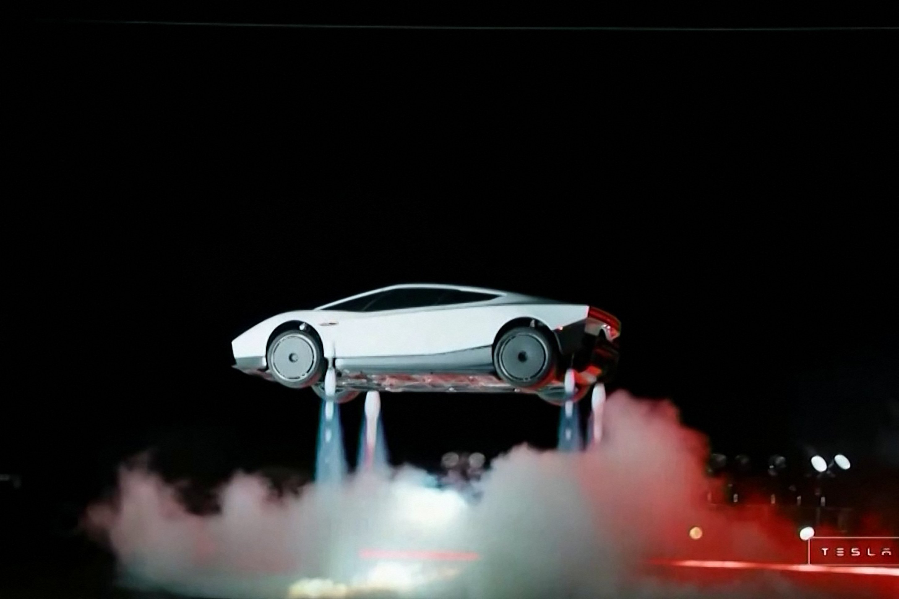 Elon Musk unveils Tesla’s ‘flying’ car