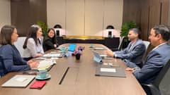 PHILIPPINE Trade Secretary Cristina Roque (second from left) met with I Squared Capital’s Managing director Kunal Agarwal (second from right) and operating advisor Nishant D’Souza at Hilton Singapore Orchard, on the sidelines of President Ferdinand R. Marcos Jr.’s working visit to Singapore recently.