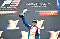 VICTORY celebrations for Brazil’s Rafael Camara atop the podium after winning the Australian Formula 3 Grand Prix at Melbourne’s Albert Park Circuit.
