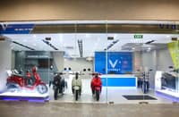 VINFAST electric motorcycles are on display at the SM Mall of Asia dealership in Pasay City as the company offers incentives of up to US$60,000 per new outlet to expand its network in the Philippines and Indonesia.