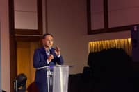 Transportation Secretary Giovanni Lopez at the EJAP Infrastructure Forum on Monday.