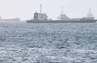 Oil tanker on fire after hitting mine