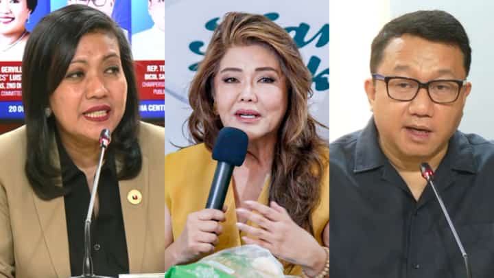 Batangas Rep. Gerville Luistro (left), Senator Imee Marcos (middle), and Manila Rep. Joel Chua (right)