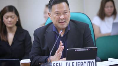 Senator JV Ejercito during a budget hearing on Tuesday, 20 October.