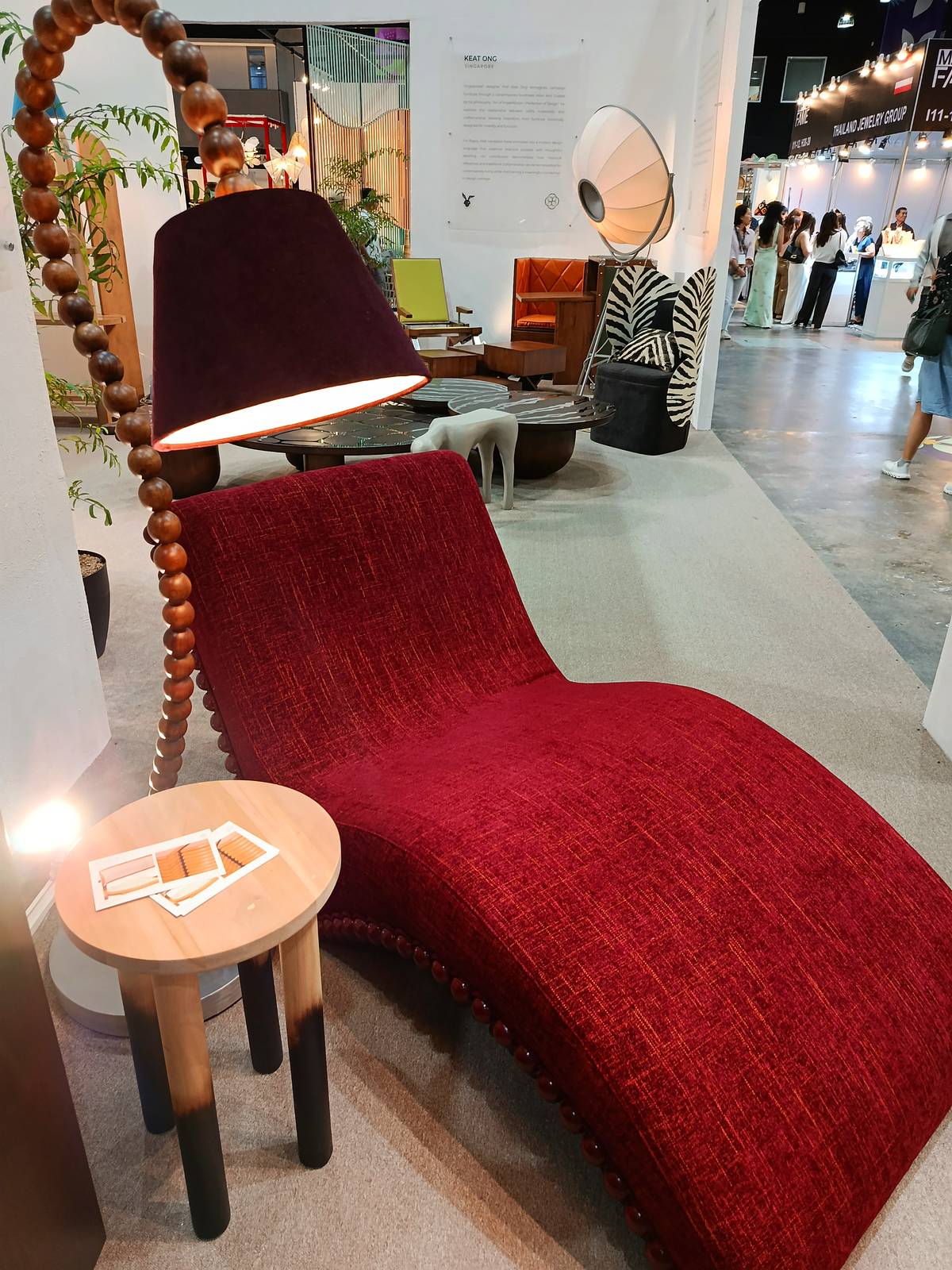 CONTEMPORARY upholstered chaise lounge.