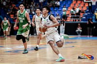 JUSTIN Cargo takes it strong to the basket en route to a 11-point production in Letran College’s 83-72 victory over Saint Benilde on Tuesday in the NCAA Season 102 basketball tournament.