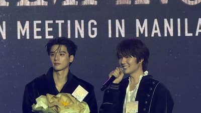 THAI actors Harit ‘Keng’ Buayoi and Napatsakorn ‘Namping’ Pingmuang meet Filipino fans during their first-ever fan meeting at the UP Theater on 18 October.