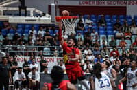 JUNE Mar Fajardo erupts for a double-double performance to lead the San Miguel Beermen to a 135-133 win over the NLEX Road Warriors in Season 50 PBA Governors’ Cup on Wednesday.