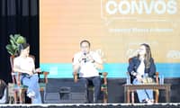 SEEN in photo are (L-R) Meralco Power Academy Advocacy and Communications director management Kathleen D. Dorico at the panel discussion with MGEN Renewable Energy (MGreen) president and chief executive officer Dennis B. Jordan and MGreen Talent Management Manager Sheryl C. Camarines.