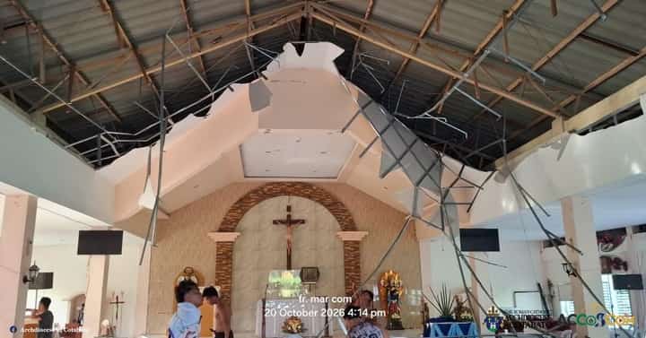 Church ceiling collapses in Maguindanao del Norte